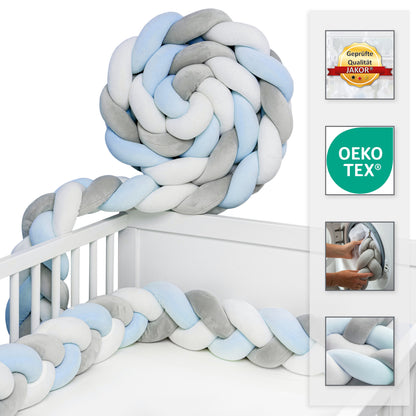 JAKOR® Yoki | Bettschlange geflochten | geprüfte OEKO TEX® Qualität | inkl. Wäschenetz & Tasche | perfekt zum Verschenken