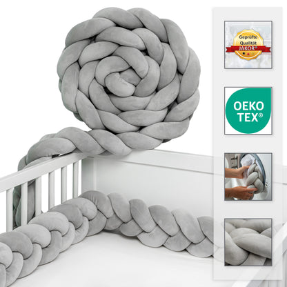 JAKOR® Yoki | Bettschlange geflochten | geprüfte OEKO TEX® Qualität | inkl. Wäschenetz & Tasche | perfekt zum Verschenken