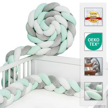 JAKOR® Yoki | Bettschlange geflochten | geprüfte OEKO TEX® Qualität | inkl. Wäschenetz & Tasche | perfekt zum Verschenken