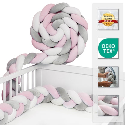 JAKOR® Yoki | Bettschlange geflochten | geprüfte OEKO TEX® Qualität | inkl. Wäschenetz & Tasche | perfekt zum Verschenken