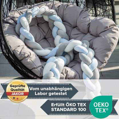 JAKOR® Yoki | Bettschlange geflochten | geprüfte OEKO TEX® Qualität | inkl. Wäschenetz & Tasche | perfekt zum Verschenken