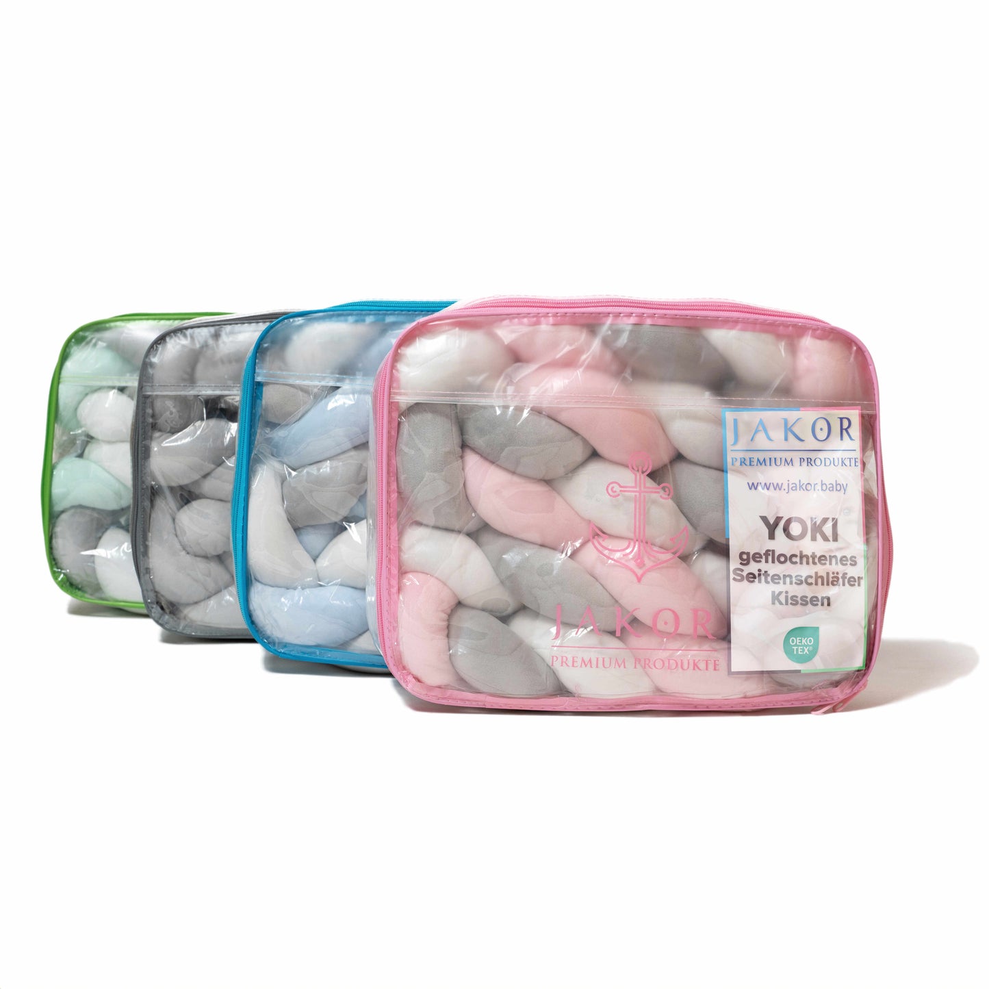 JAKOR® Yoki | Bettschlange geflochten | geprüfte OEKO TEX® Qualität | inkl. Wäschenetz & Tasche | perfekt zum Verschenken