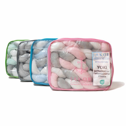 JAKOR® Yoki | Bettschlange geflochten | geprüfte OEKO TEX® Qualität | inkl. Wäschenetz & Tasche | perfekt zum Verschenken